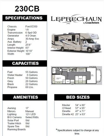 
								2023 Coachmen Leprechaun 230CB full									